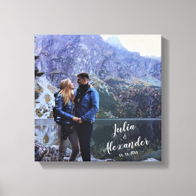 Impressão Em Tela tela de foto de família Com Nomes (Frente)