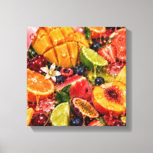 Impressão Em Tela Tela de Fruta Suculenta Arte de Parede Maximalista