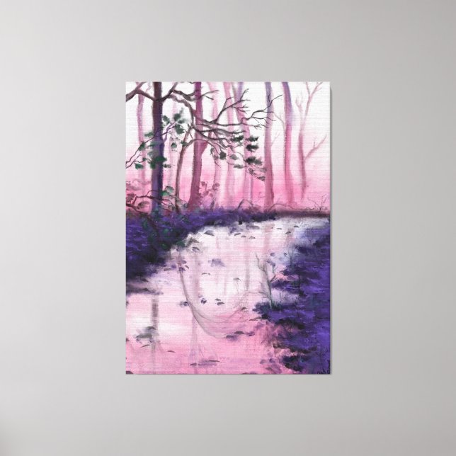 Impressão Em Tela Tela de Manhã Rosa - Impressão - Pintura (Frente)