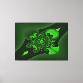 Impressão Em Tela Tela De Onda Espiral Verde Escura E Limão