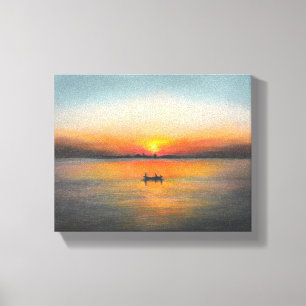 Impressão Em Tela Tela de pintura acrílica e sunset
