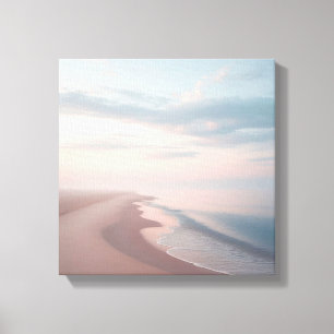 Impressão Em Tela Tela de Praia ao Nascer do Sol Pastel, Oceano Sere