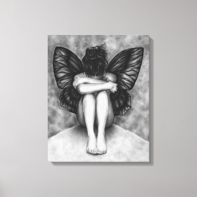 Impressão Em Tela Tela de tela de pintura de borboleta triste (Frente)