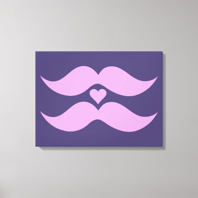 Impressão Em Tela Tela de tela personalizada de bigode rosa (Frente)
