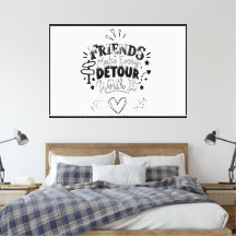 Tela Enrolada com Design de Slogan de Amigos