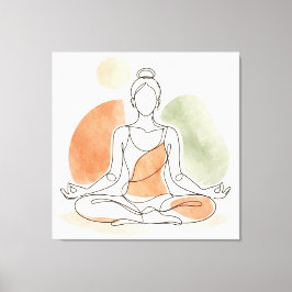 Impressão Em Tela Tela Esticada de Meditação de Yoga Minimalista