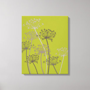 Impressão Em Tela Tela gráfica moderna de floricultura verde-cerebra