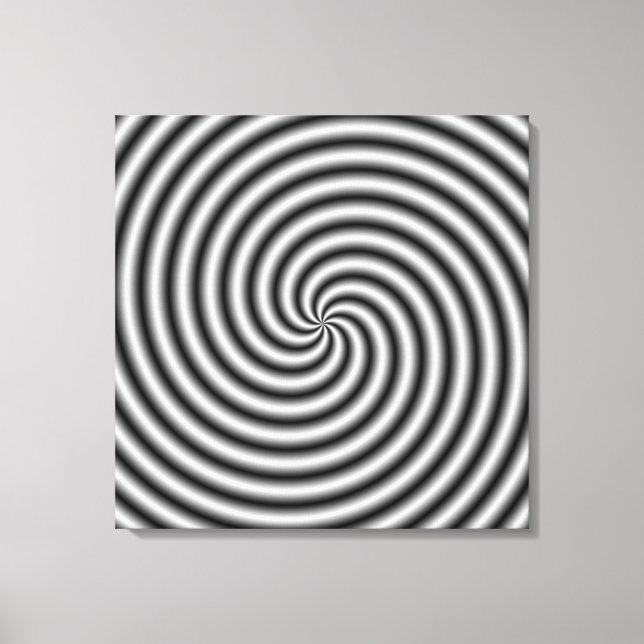 Impressão Em Tela Tela Imprime a espiral em preto e branco (Frente)