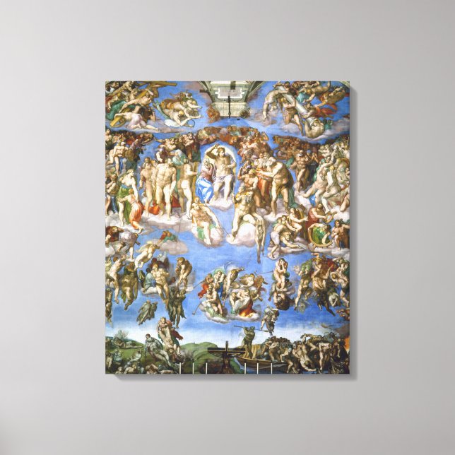 Impressão Em Tela Tela O Juízo Final Fresco de Michelangelo (Frente)