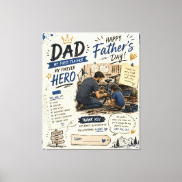 Impressão Em Tela Tela Personalizada do Dia dos Pais Herói Papai
