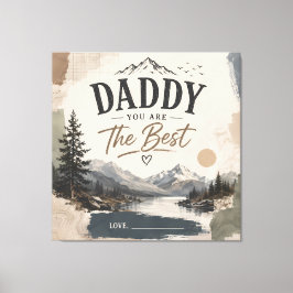 Impressão Em Tela Tela Personalizada Rústica do Dia dos Pais Montanh