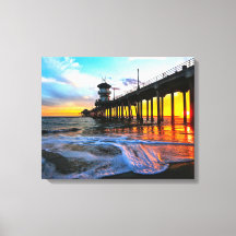 Tela - Pôr do Sol no Pier da Praia de Huntington
