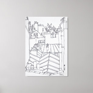 Impressão Em Tela Telhados de Paris, França