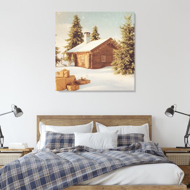 Impressão Em Tela Tema de Natal (Insitu(Quarto))