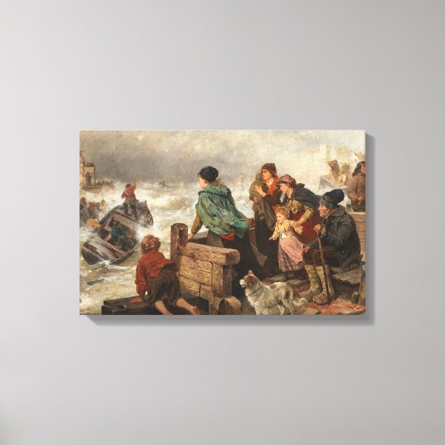 Impressão Em Tela Tempestade na costa (por Rudolf Jordan) (Frente)