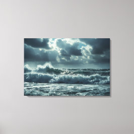 Impressão Em Tela Tempestade Turbulenta no Oceano - Capa de Mar Cine