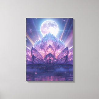 Impressão Em Tela Templo de Lótus de Cristal Místico e Fantasias de