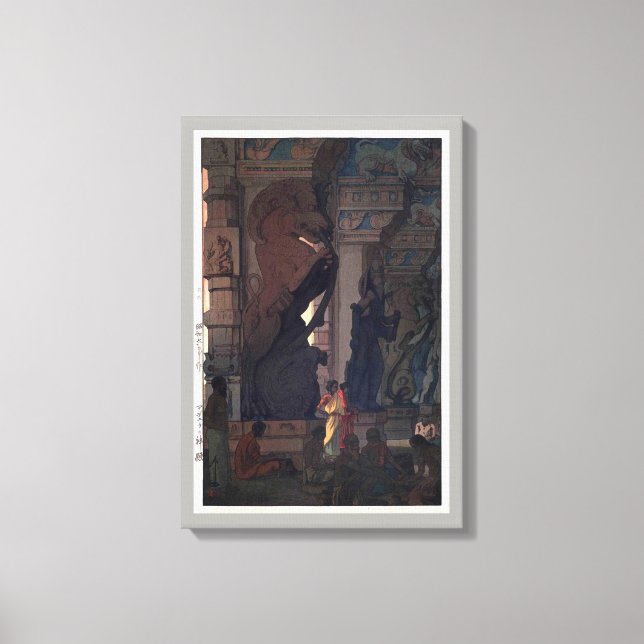 Impressão Em Tela Templo de Meenakshi em Madurai, Hiroshi Yoshida (Frente)