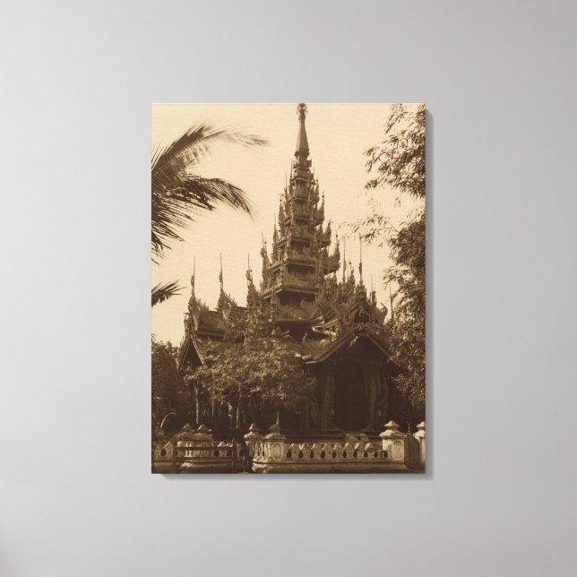Impressão Em Tela Templo em Mandalay, Birmânia, final do século XIX (Frente)
