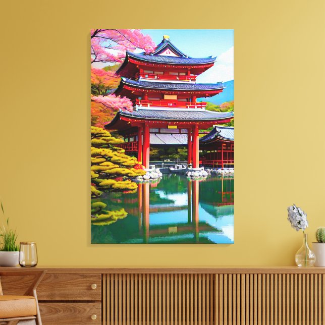 Impressão Em Tela Templo Japonês  (Insitu(Sala de estar))