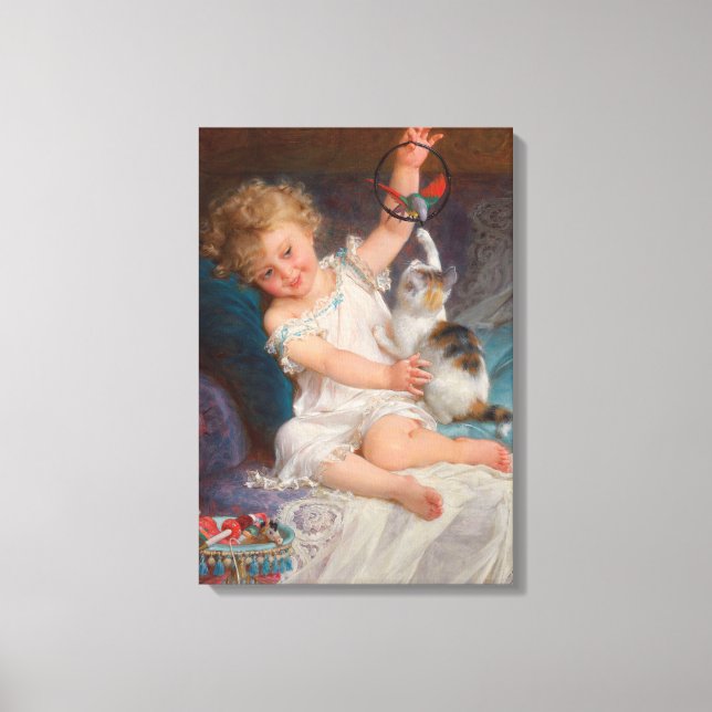 Impressão Em Tela Tempo de Reprodução: Rapariga Brincando com seu Pe (Frente)