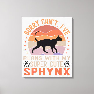 Impressão Em Tela Tenho planos com meu gato Sphynx