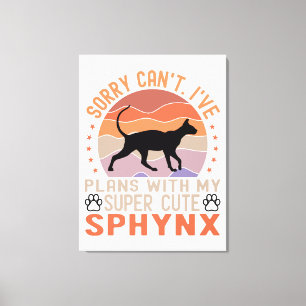 Impressão Em Tela Tenho planos com meu gato Sphynx