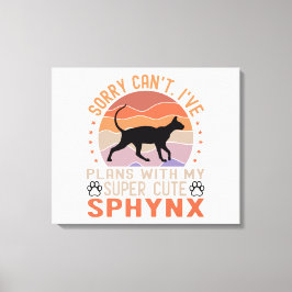 Impressão Em Tela Tenho planos com meu gato Sphynx