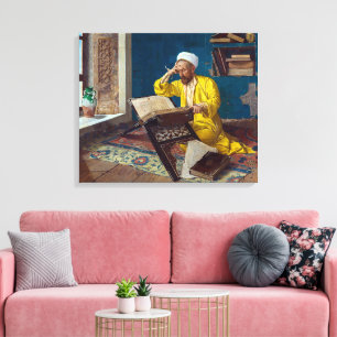 Impressão Em Tela Teólogo Islâmico com Corão Osman Hamdi Bey