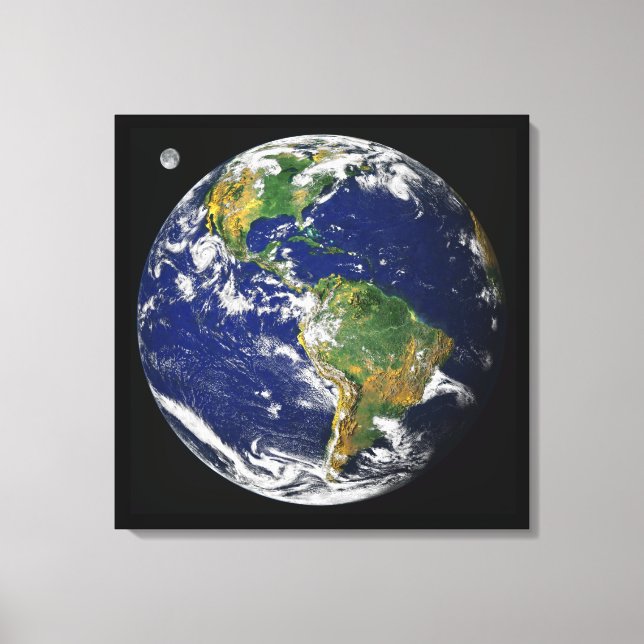 Impressão Em Tela Terra, Como Visto Do Espaço, Em Abril De 2000 (Frente)