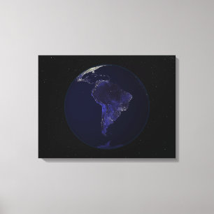 Impressão Em Tela Terra completa na noite que mostra as luzes 6 da