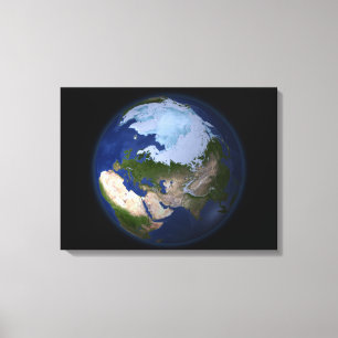 Impressão Em Tela Terra completa que mostra a região ártica
