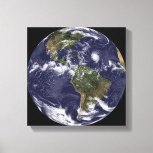 Impressão Em Tela Terra completa que mostra America do Norte