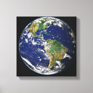 Impressão Em Tela Terra completa que mostra o hemisfério ocidental