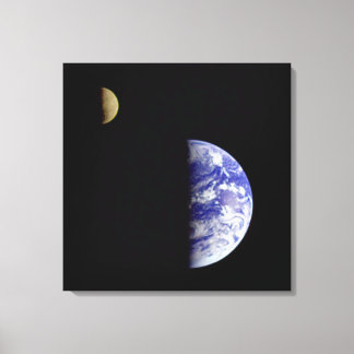 Impressão Em Tela Terra e Lua como vistas do espaço