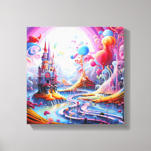 Impressão Em Tela Terra surreal colorida