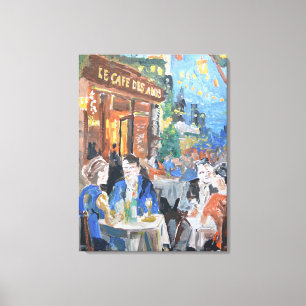 Impressão Em Tela Térreo de Café Parisiense Expressionista