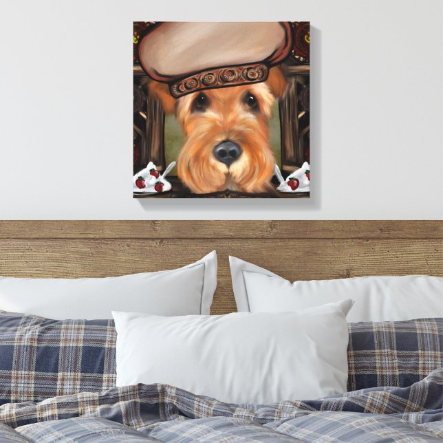 IMPRESSÃO EM TELA TERRIER AIREDALE (Insitu(Quarto))