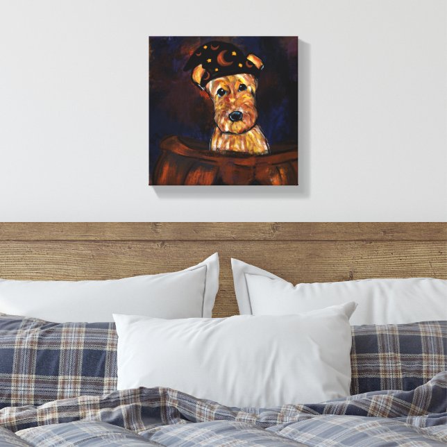 IMPRESSÃO EM TELA TERRIER AIREDALE   (Insitu(Quarto))