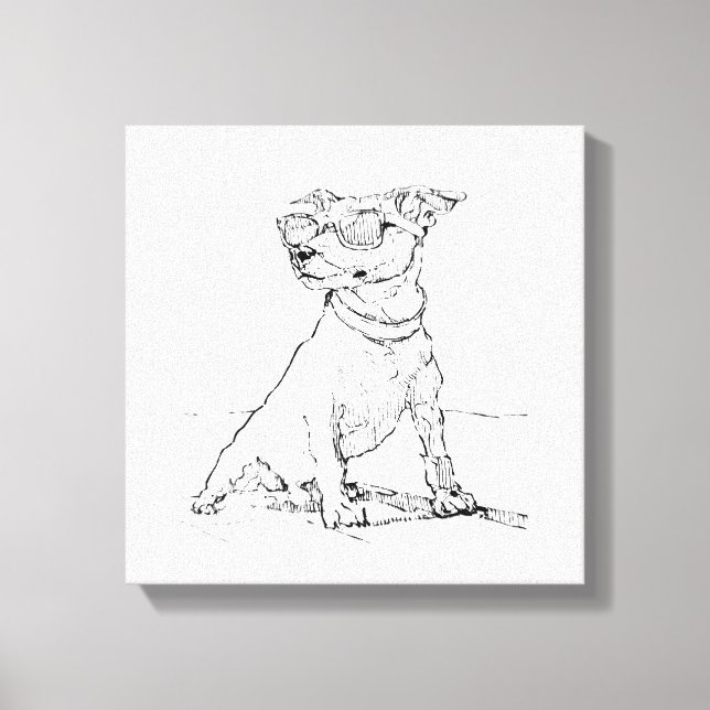 Impressão Em Tela Terrier Jack Russell  (Frente)