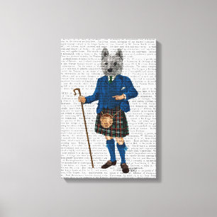 Impressão Em Tela Terrier, West Highland, em Kilt