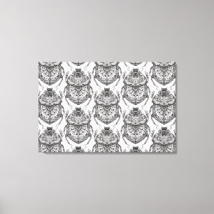 Impressão Em Tela Teste padrão com Doodle 6 da mão