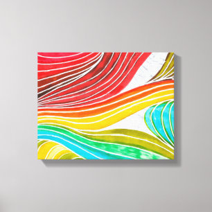 Impressão Em Tela Teste padrão de onda tirado por pinturas da