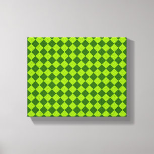 Impressão Em Tela Teste padrão verde do diamante da combinação po