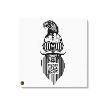 Tete de mort code barre QR G-Skulls avec barbe 2