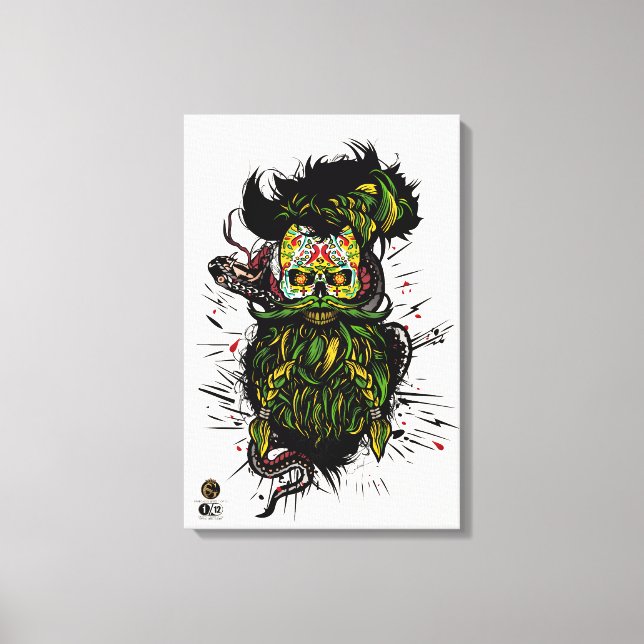 Impressão Em Tela Tête de mort hipster skulls mexicaine serpent tatt (Frente)