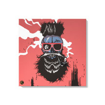 Tête de mort punk hipster G-skulls crâne barbu req