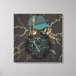 Impressão Em Tela Tête de mort punk hipster G-skulls crâne storm