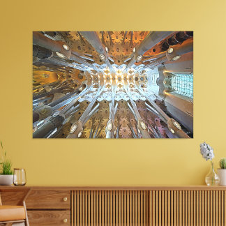 Impressão Em Tela Teto da Sagrada Família Barcelona
