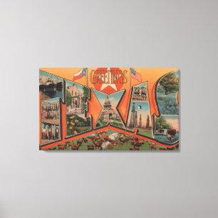 Impressão Em Tela Texas (Cena Grazing de Bovinos)Letra Grande